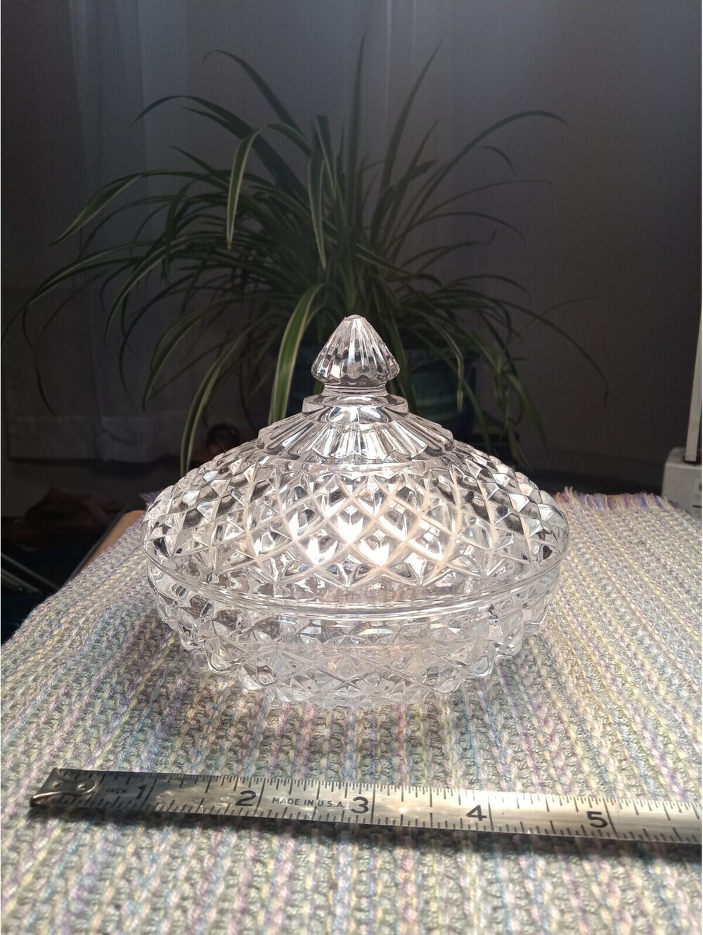 French Lead Crystal Covered Candy Bowl – Cristal D’Arques Longchamp